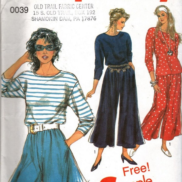 Misses  Pullover Top and Culottes in 2 Lengths Sewing Pattern  Size 8 10 12 14 16 18 20 Simplicity 0039  Uncut