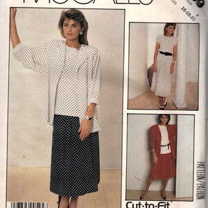 McCall&#39;s Easy Unlined Jacket, Top and Skirt  Misses&#39; Size 16, 18, 20 Sewing Pattern Uncut 3059