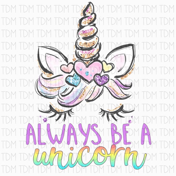 Download Cute Watercolor Boho Always Be A Unicorn Wall Art Etsy 3D SVG Files Ideas | SVG, Paper Crafts, SVG File