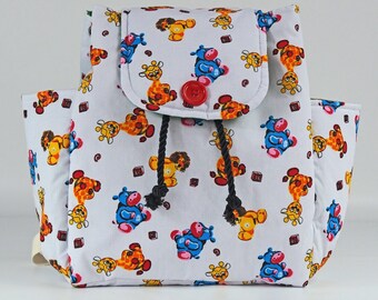 SALE Süßer Safaritiere Rucksack / Stoffrucksack für Kinder / Schultasche