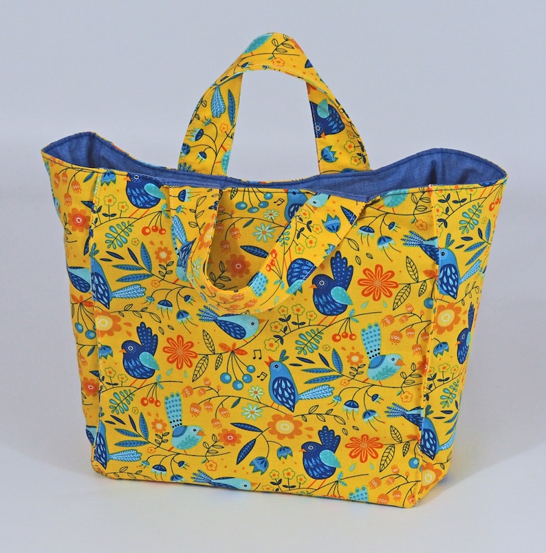 Birds lunch bag gift for her small tote bag little shopping bag small bag mini tote lunch tote bag lunch tote