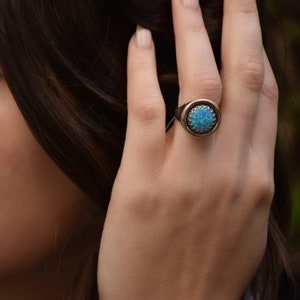 Oval Opal ring with Rose Gold braid image 4