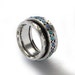 Hammered silver and Opal spinner ring 