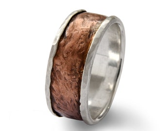 Copper and Silver Men's Ring