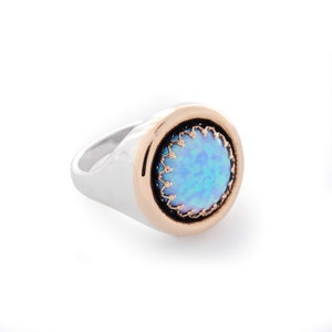 Oval Opal ring with Rose Gold braid image 3