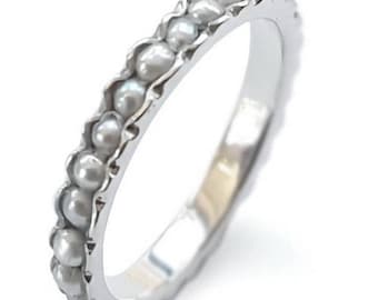 Pearls and Silver Band for Woman