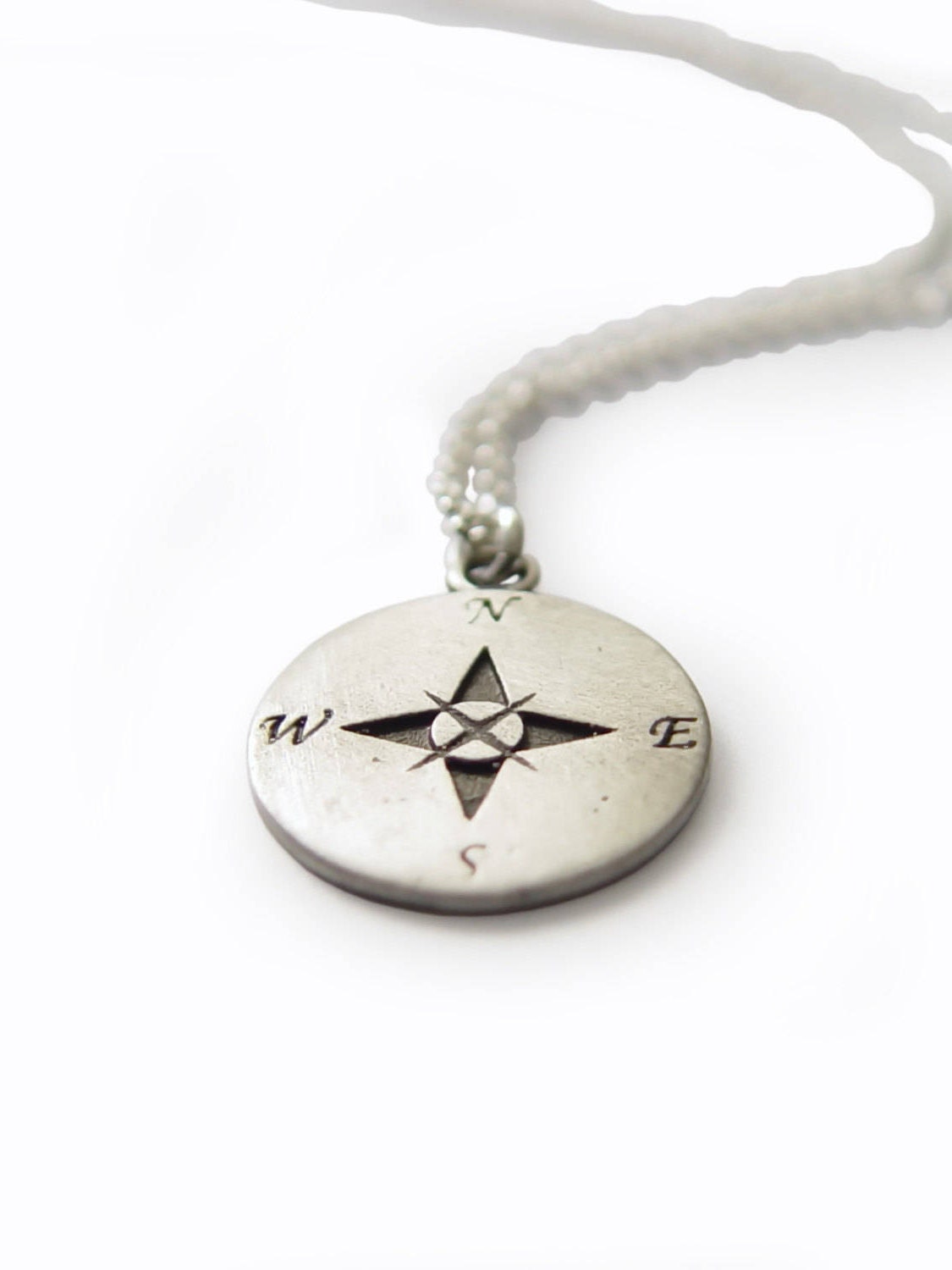 Compass silver necklace sterling silver compass pendant men Etsy