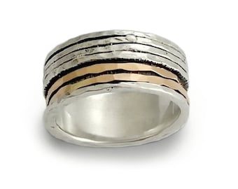 Organic Band with Rose Gold and Silver Spinners