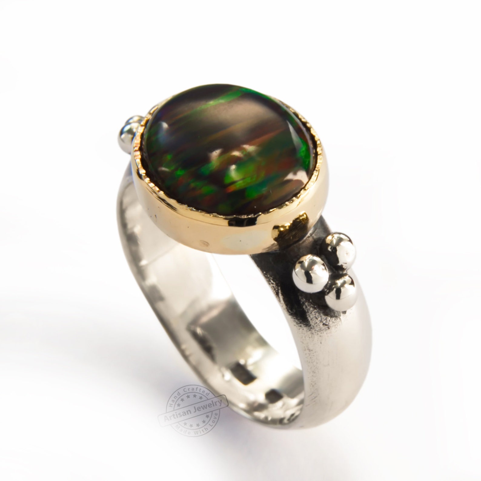18K Georgia Two Tone Statement Ring