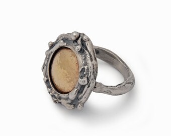 Rustic two tone ring