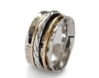 Shiny Two tone spinner ring