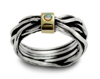 Opal two tone Wrap ring