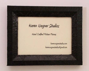 Black Simulated Leather Picture Frame