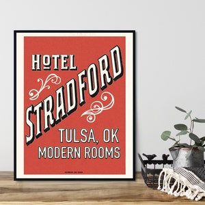 Stradford Hotel- Black Wall Street Art Vintage Print Matchbook Inspirational Print Greenwood Tulsa Life African American Art Unframed Gift