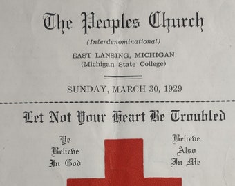 The Peoples Church Mass Pamphlet, March 30, 1929