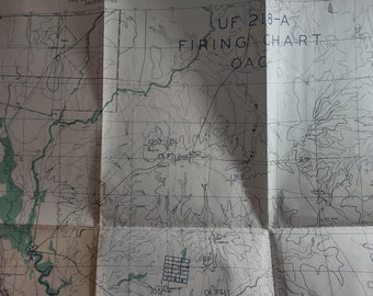 UF 218- A Firing Chart OAC Map with Overlay by the U.S. Army, 1938