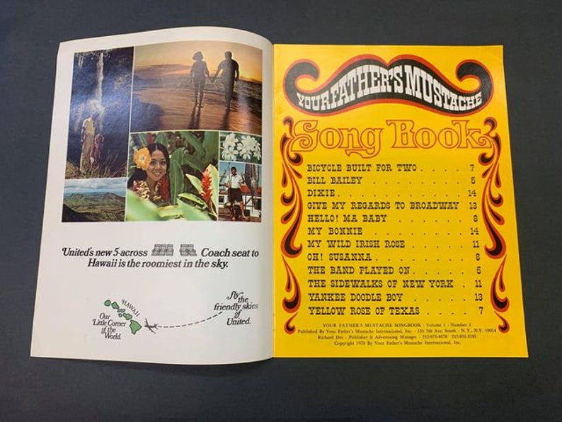 Your Father's Mustache Souvenir Singalong Song Book 1970 Etsy