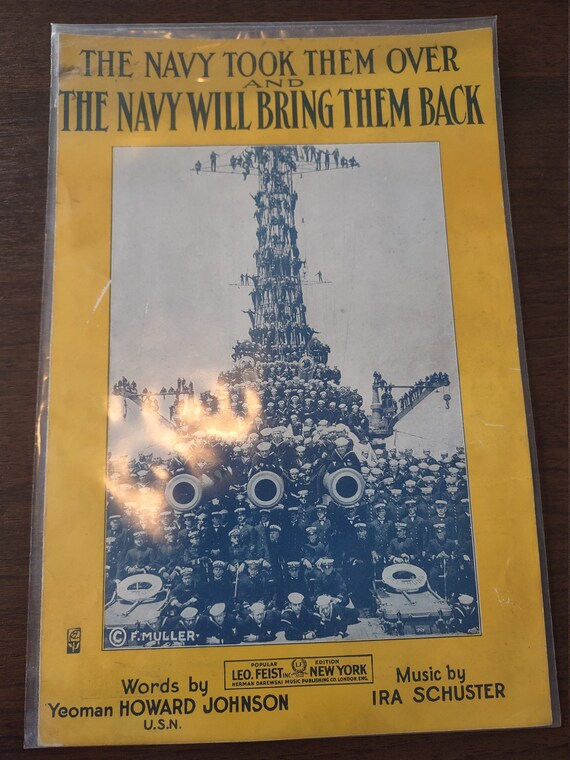 WW1 American sheet music ‘The Navy Took Them Over…’ 1918 WW1 American sheet music ‘The Navy Took Them Over…’ 1918