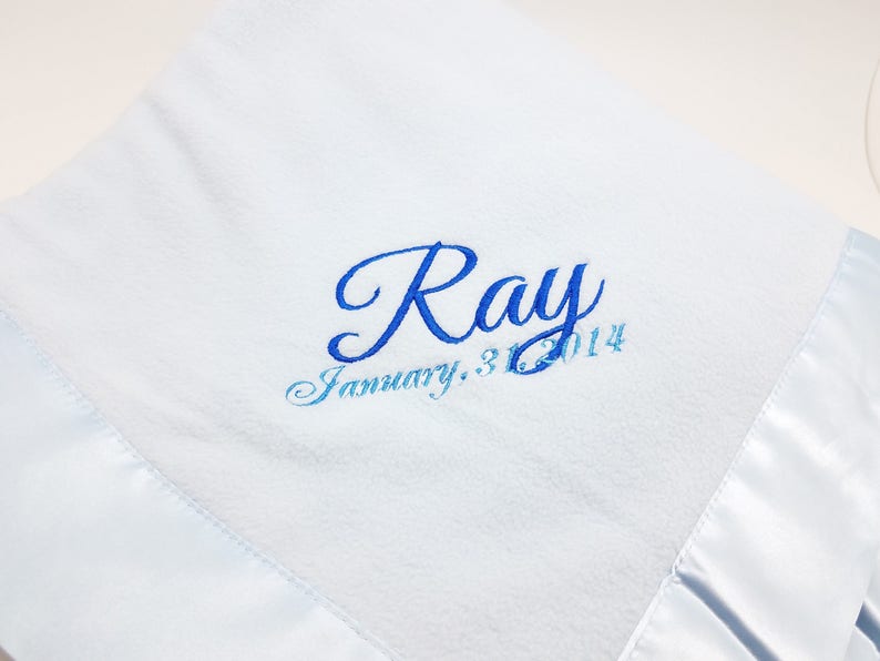 Personalized Satin Trim Microfleece Baby Blankets with Etsy