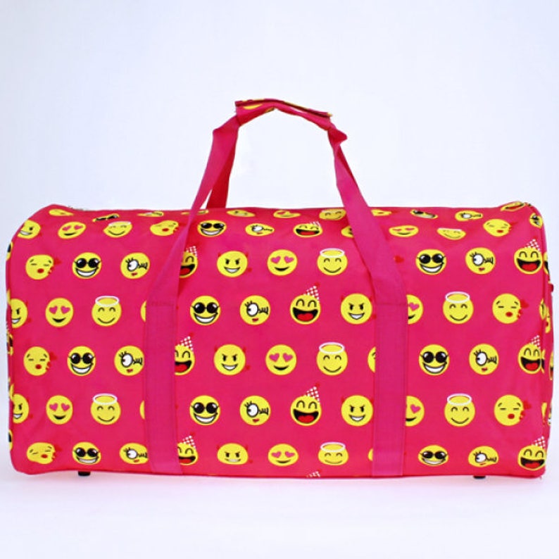 Black&White Stripe with Pink Trim Round Duffel Bag with Etsy