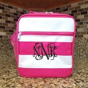 Black and White Stripe Lunch Bag W/ Detachable Shoulder Strap With ...