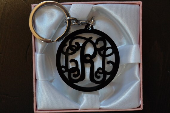 Acryl Monogram Sleutelhanger Vine Monogram 3 Eerste Naam Etsy