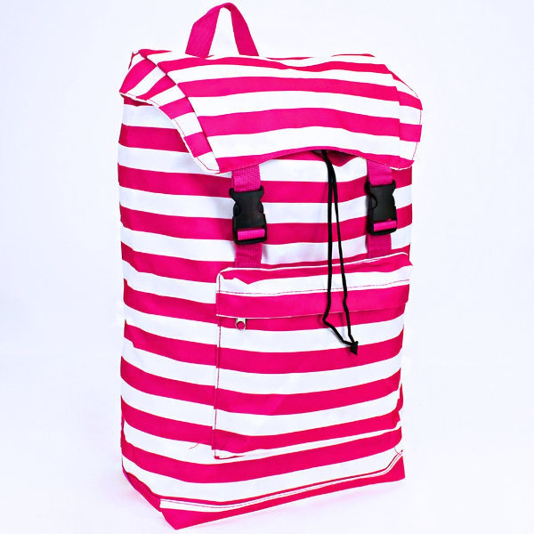 Large Pink Backpack Double Strap With Embroidery for Travel Etsy