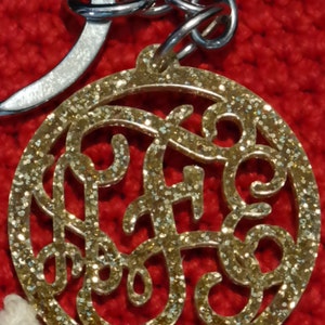 Acryl Monogram Sleutelhanger Vine Monogram 3 Eerste Naam Etsy