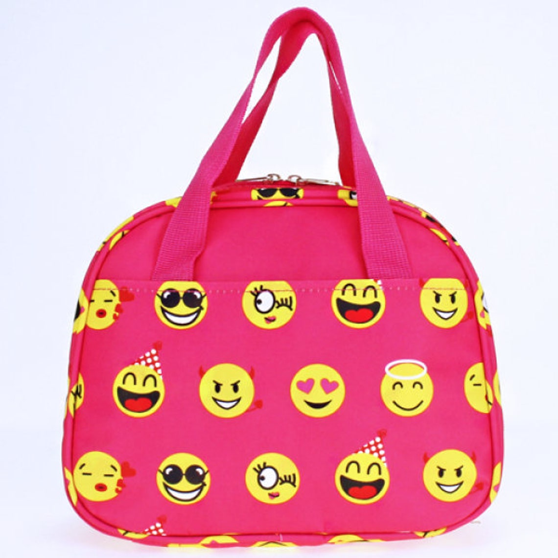 Pink Emoji Lunch Bag With With Embroideryname or Monogram Etsy