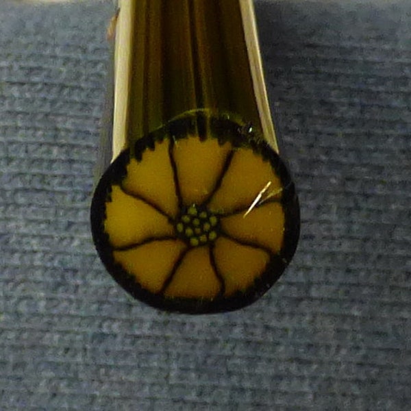 Boro yellow flower murrine / millie / millefiori / murrini / mille / cane sold by the gram multiple diameters available 3 dollars per gram