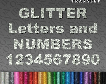 Custom text HOTFIX GLITTER Transfer Iron on Personalised name with number