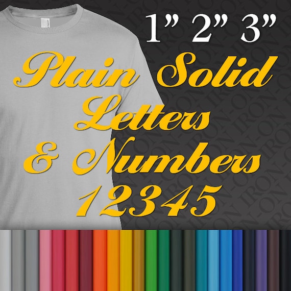 Iron-on Personalized Name Text Plain Solid Letter Number Vinyl T-Shirt Transfer