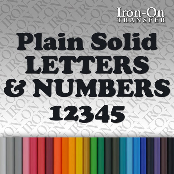 Iron-on Personalized Name Text Plain Solid Letter Number Vinyl T-Shirt Transfer