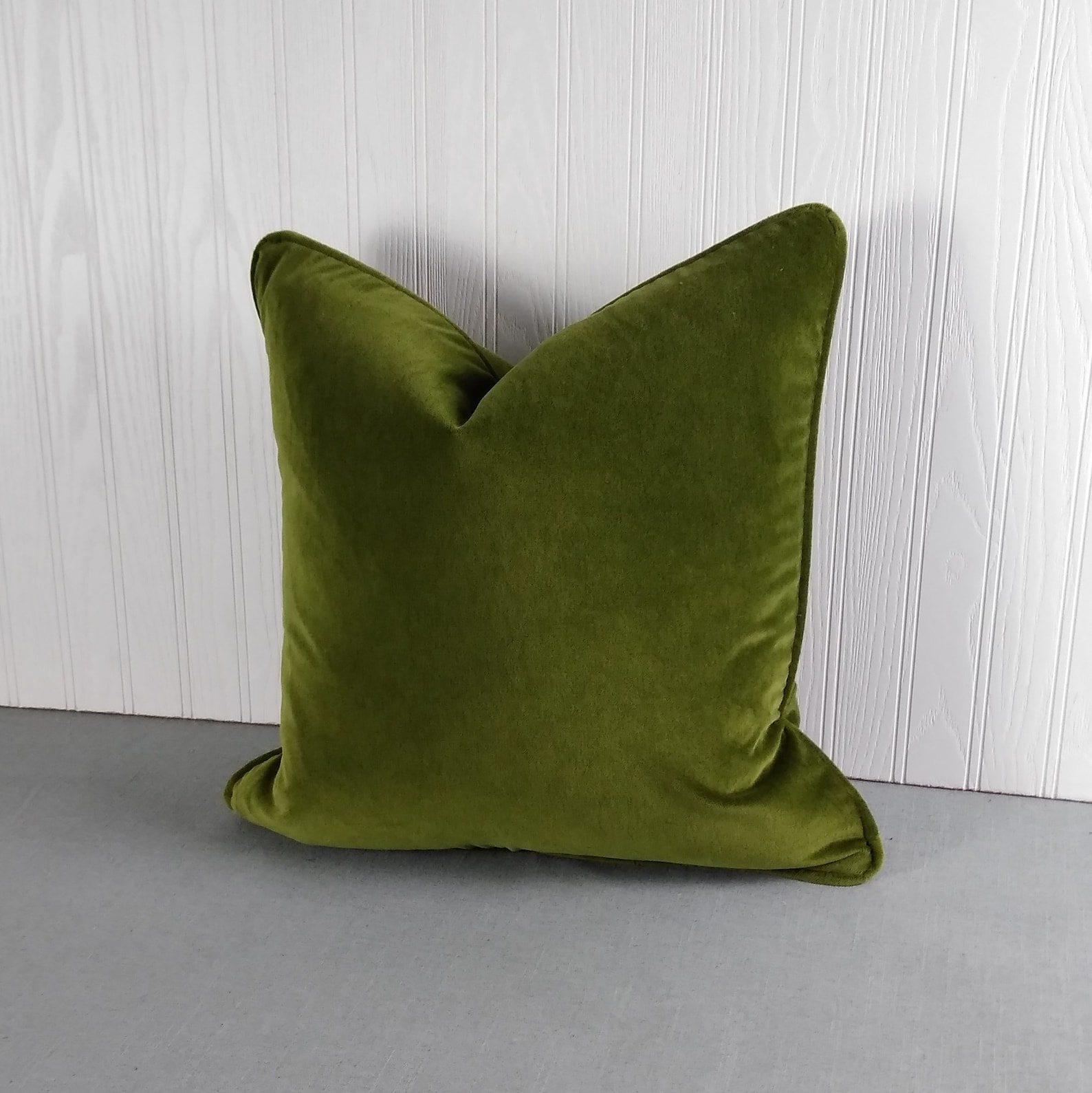 Olive Green Velvet Pillow Cover Olive Moss Green FREE PIPING Etsy