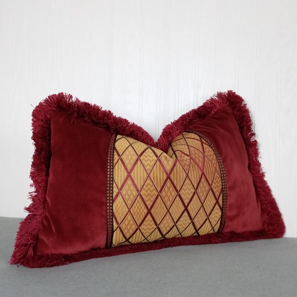 Red and Gold Pillow Etsy