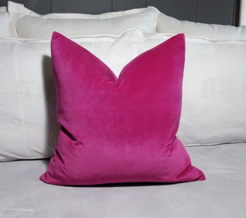 Pink Velvet Pillow Cover Fuchsia Magenta 18x18 20x20 22x22 Etsy