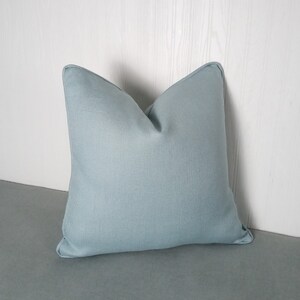 Light Blue Pillow Cover Sky Blue Baby Blue Heavy Linen FREE PIPING 22x22 On Sale!