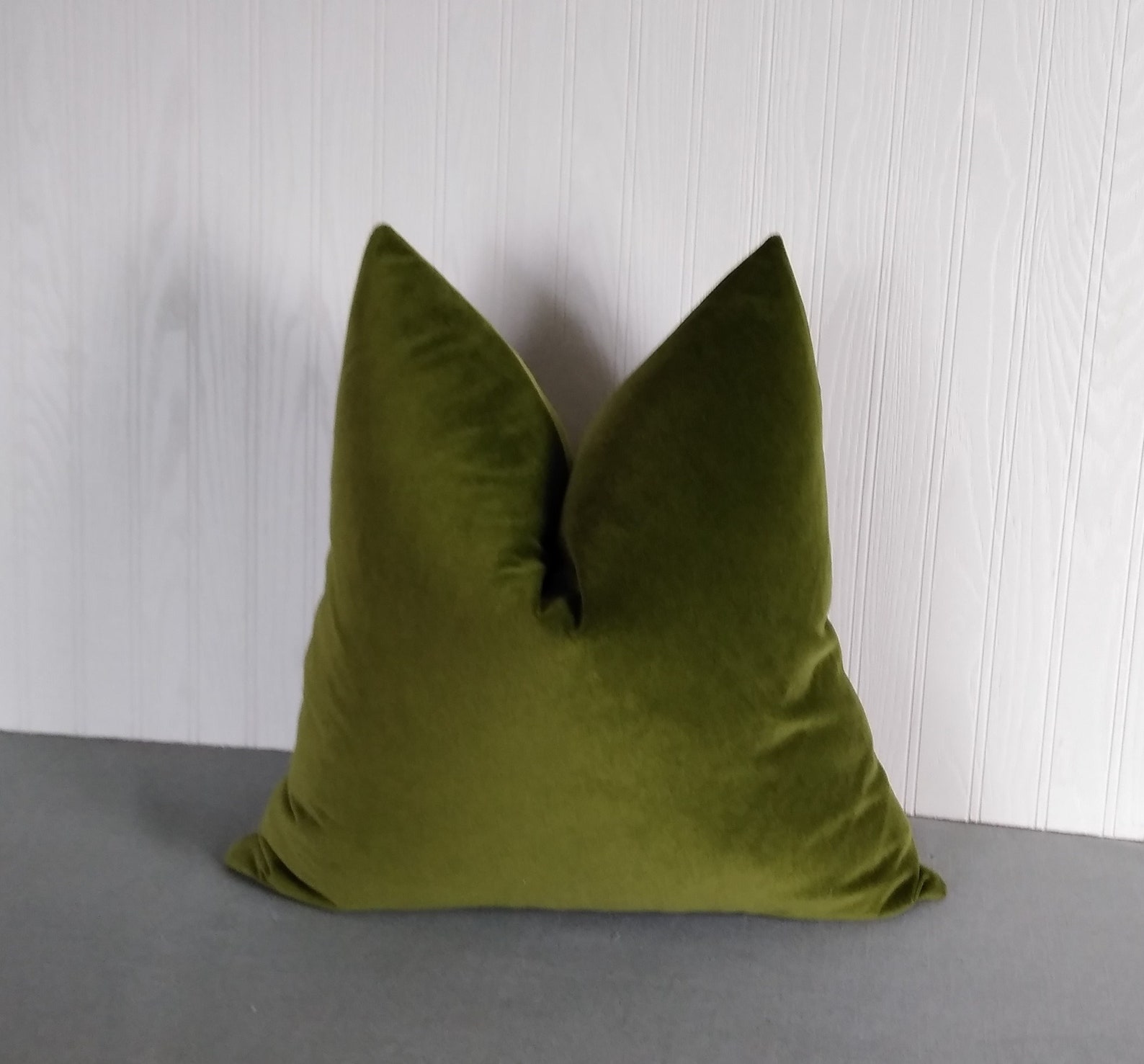 Olive Green Velvet Pillow Cover Bright Olive Moss Green 18x18 | Etsy