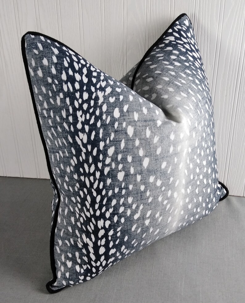 Antelope Pillow Cover Navy Blue Vern Yip FREE PIPING 16x16 Etsy