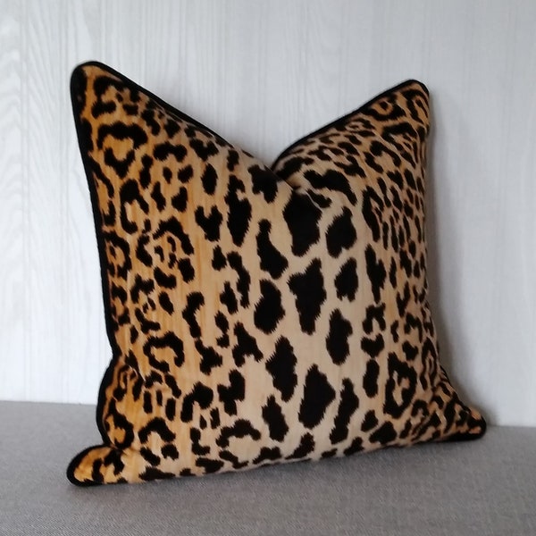 Leopard Velvet Pillow Cover Braemore Jamil Cheetah Animal 16 x16 18x18 20x20 22x22 Accent Throw 13x20 14x22 14x26 16x26 Lumbar MADE TO ORDER