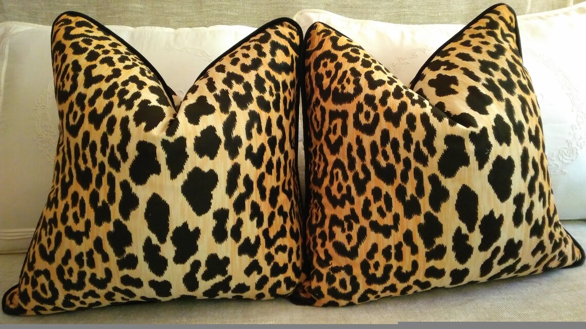 Leopard Cheetah Animal Velvet Euro Sham Pillow Cover Braemore Etsy
