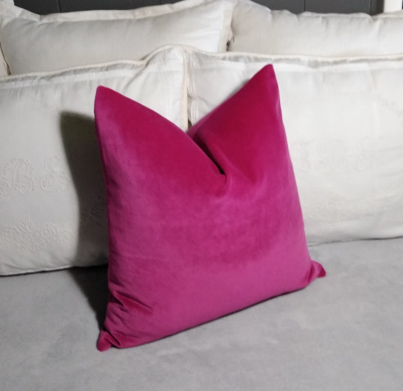 Pink Velvet Pillow Cover Fuchsia Magenta 18x18 20x20 22x22 Etsy