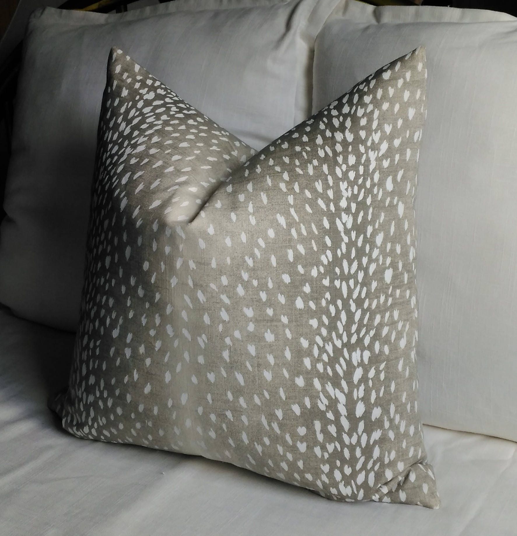 Antelope Pillow Cover Gray and White Vern Yip Knife Edge or | Etsy