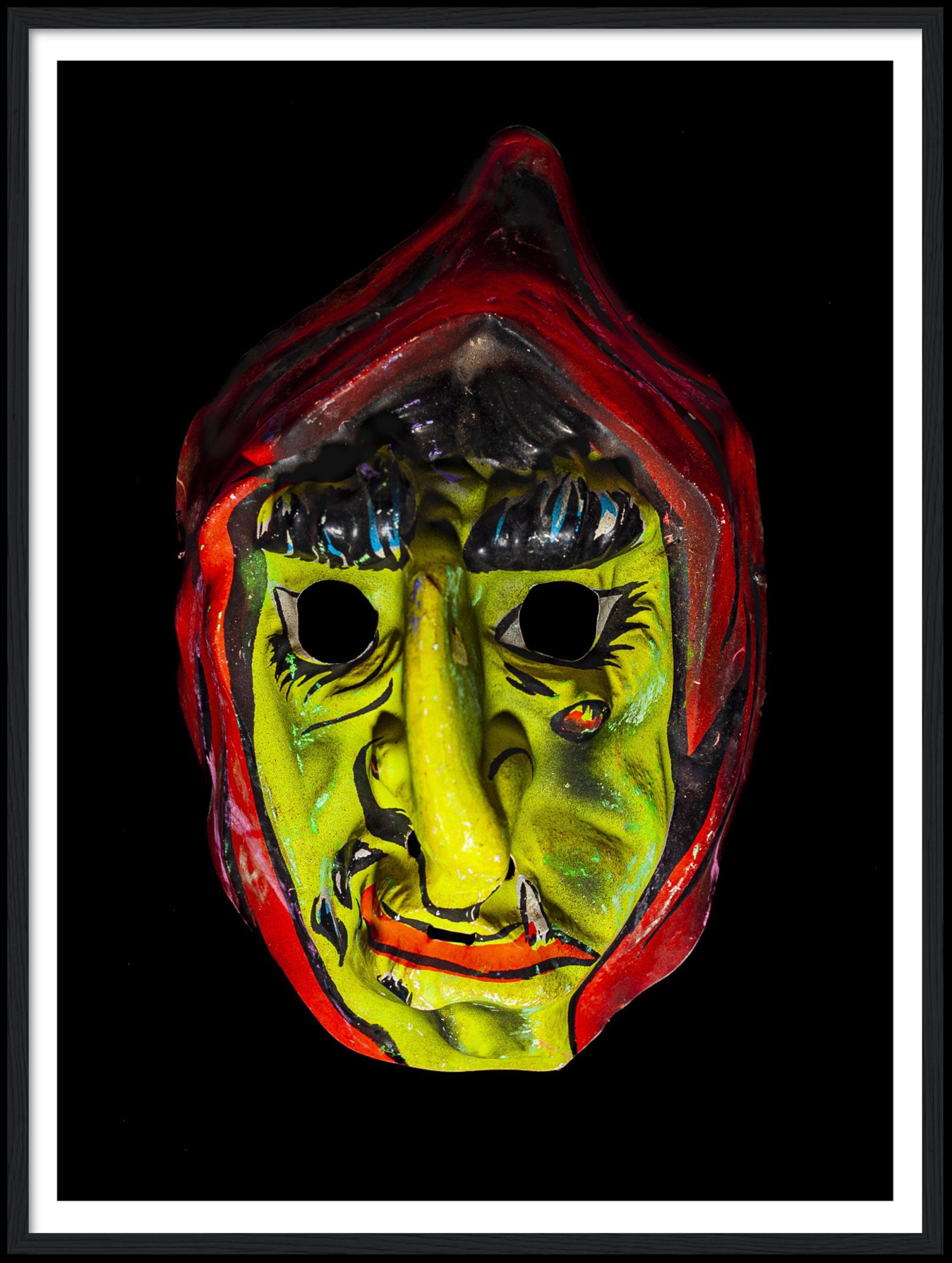 Wicked Witch Vintage Halloween Mask Wooden Framed Poster Etsy