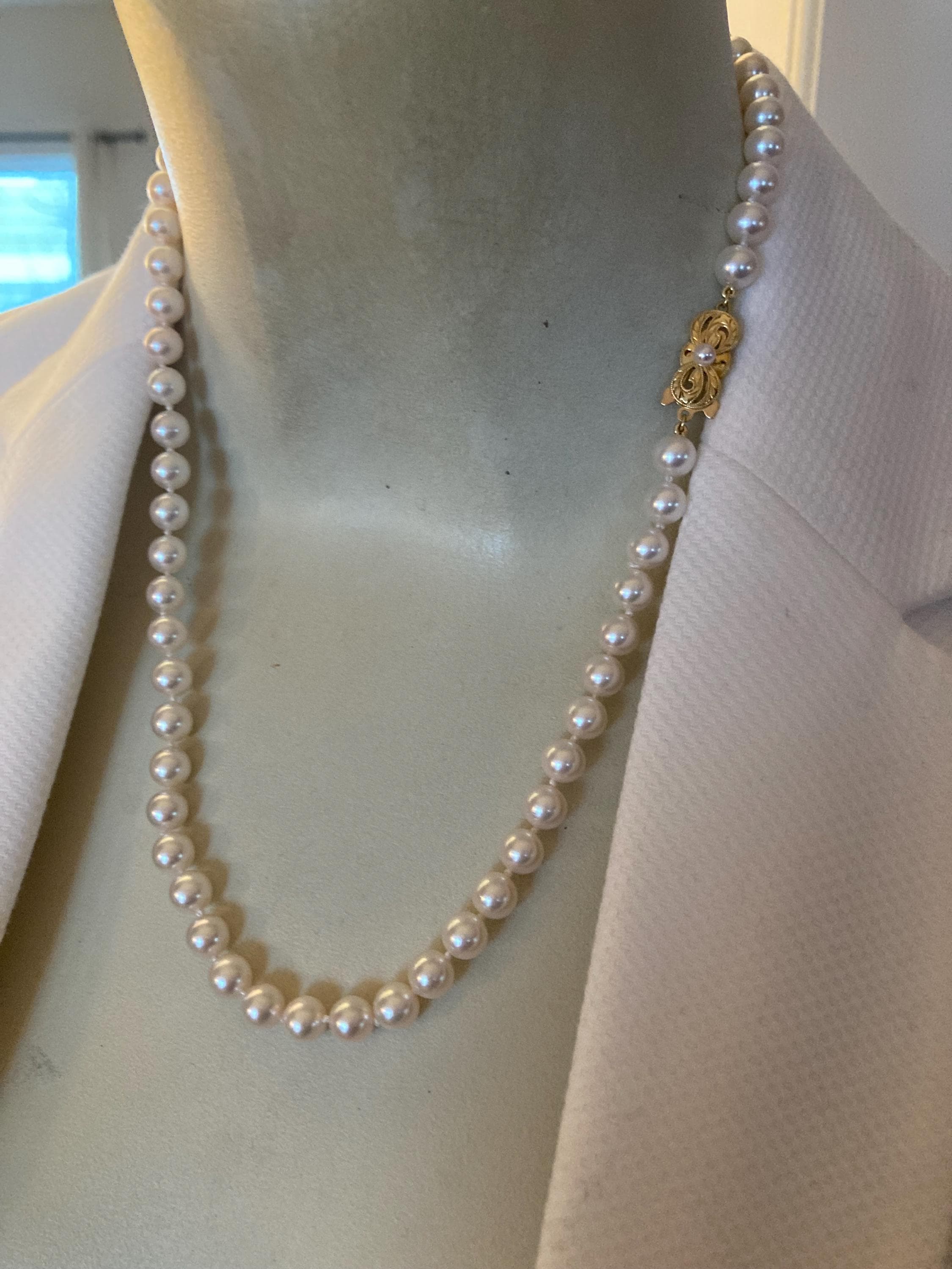 Mikimoto Pearl Necklace 20 Inch - Etsy