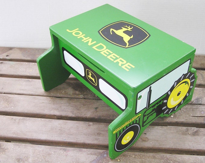 John Deere Kidkraft Stepnstore Tractor Stool Etsy