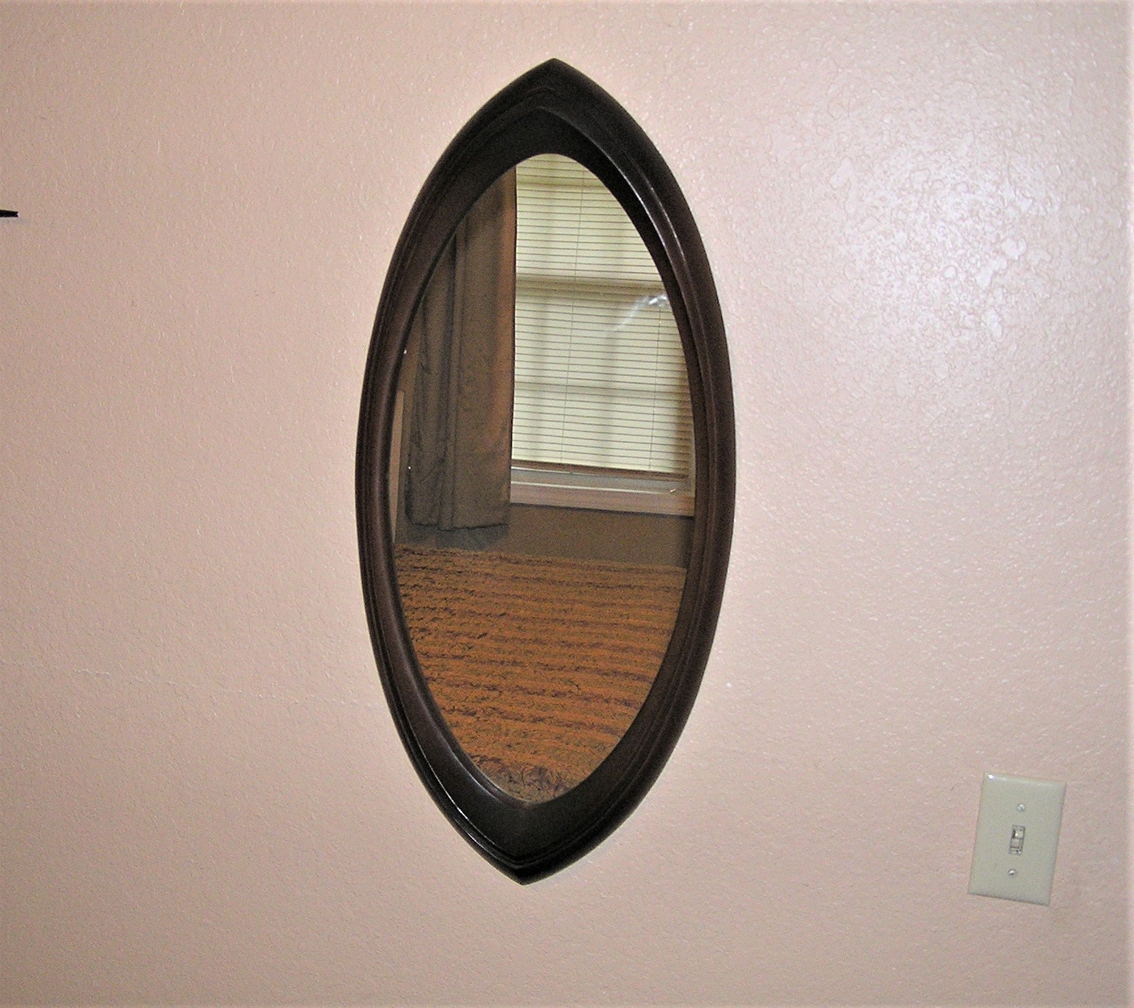 Syroco Cat Eye Mirror MCM 2301 Wood Tone 1966 Oval dual mount Etsy