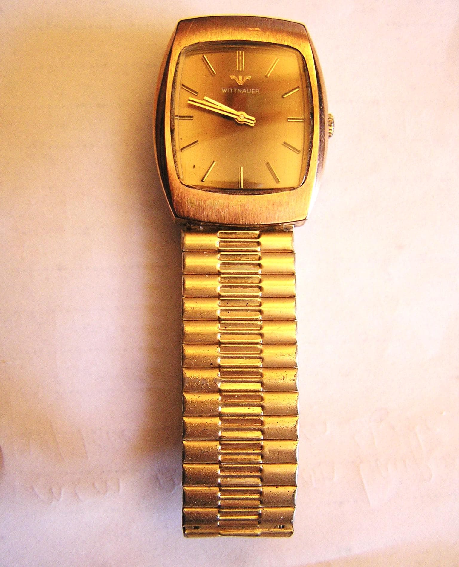 Gorgeous Wittnauer! Beautiful Gold watch with Diamond Bezel -Very Nice Condition Diamond Mens Vintage Watch - Etsy main image 2