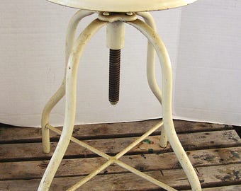 Vintage Industrial steel stool adjustable