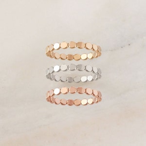 Cora Stacking Ring • Gold, Rose Gold or Silver - Textured Band - Bold Beaded Stacking Ring - Dot Ring - Everyday Jewelry - Simple Rings